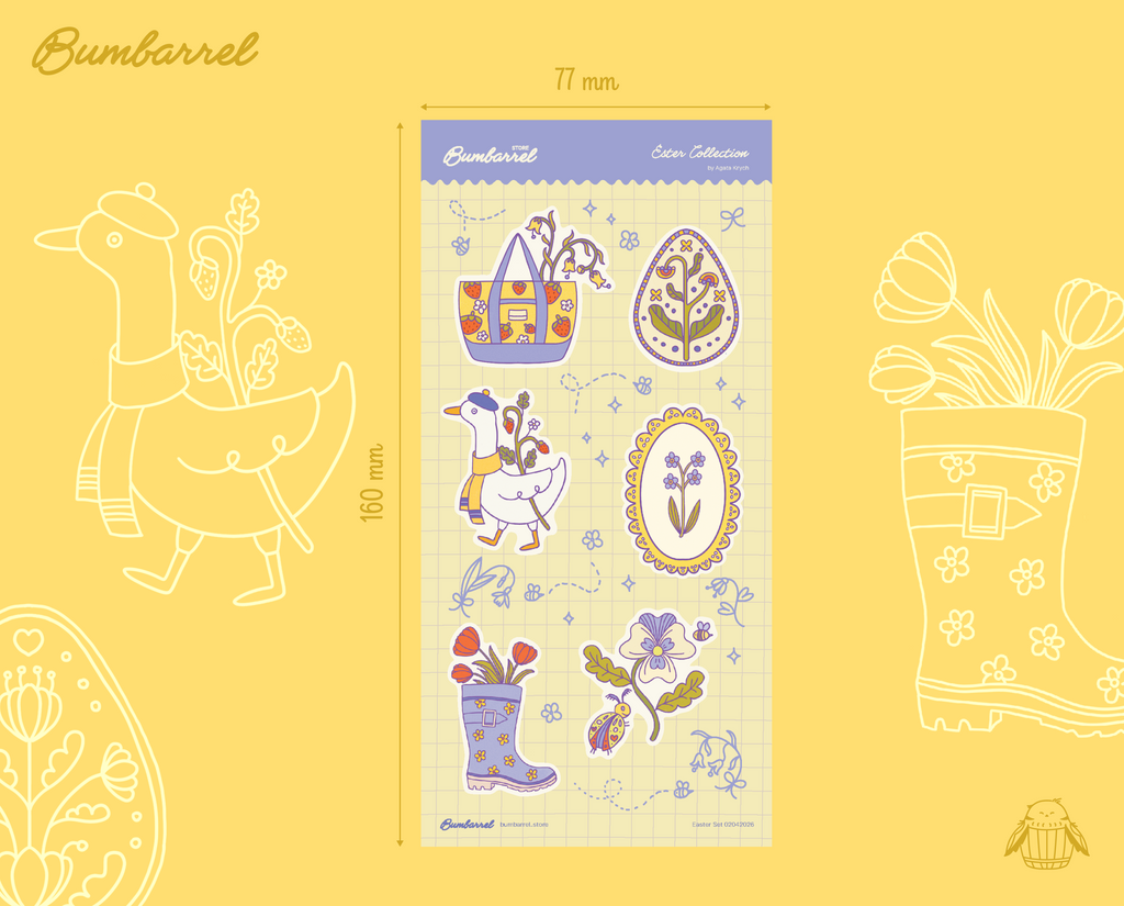 Spring Easter Folk Sticker Sheet Vol 1. | Colorful Planner Stickers
