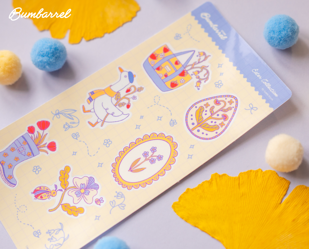 Spring Easter Folk Sticker Sheet Vol 1. | Colorful Planner Stickers
