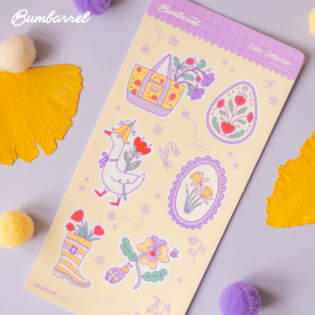 Spring Easter Folk Sticker Sheet Vol 2. | Colorful Planner Stickers