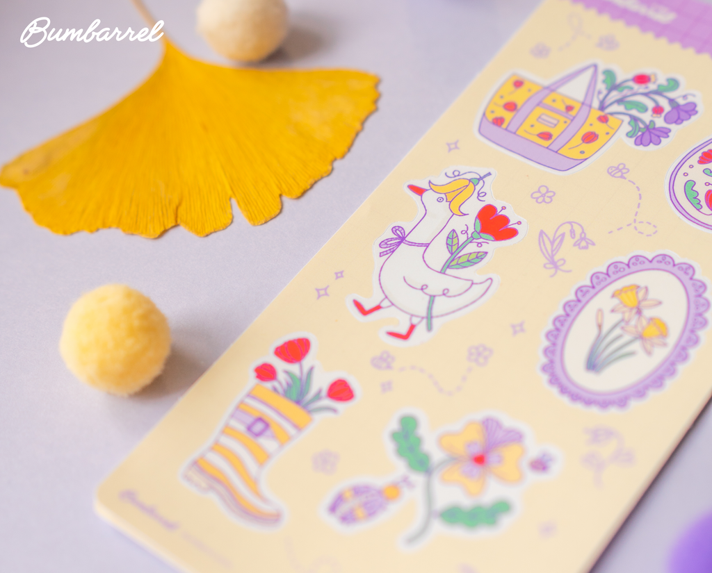 Spring Easter Folk Sticker Sheet Vol 2. | Colorful Planner Stickers