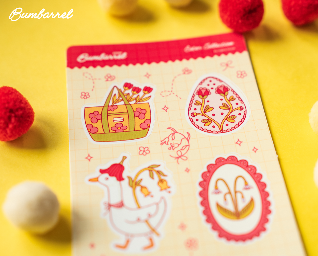 Spring Easter Folk Sticker Sheet Vol 3. | Colorful Planner Stickers