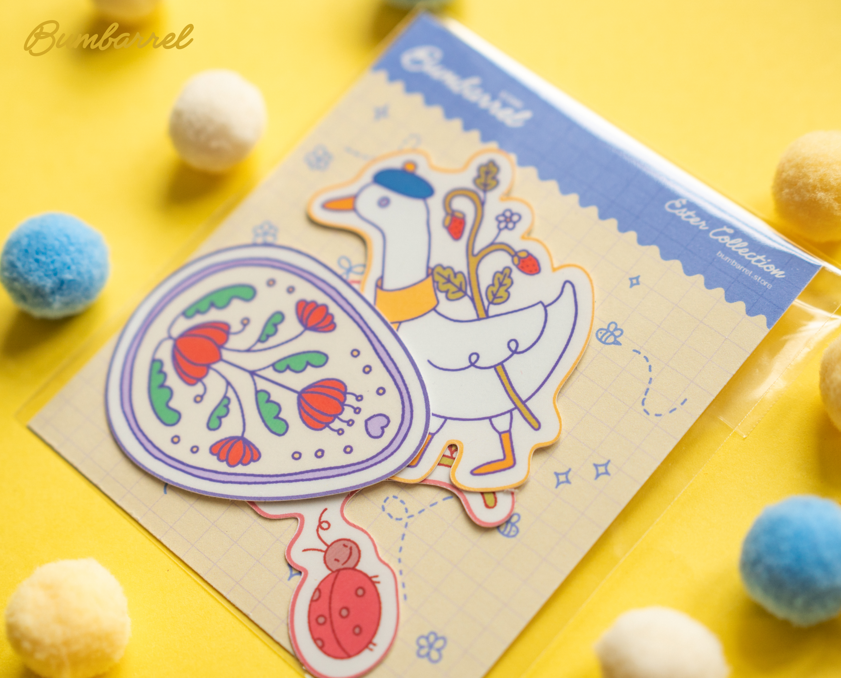 Big Spring Die-Cut Sticker Set | 3 Large Hand-Painted Decals in Gift Packaging