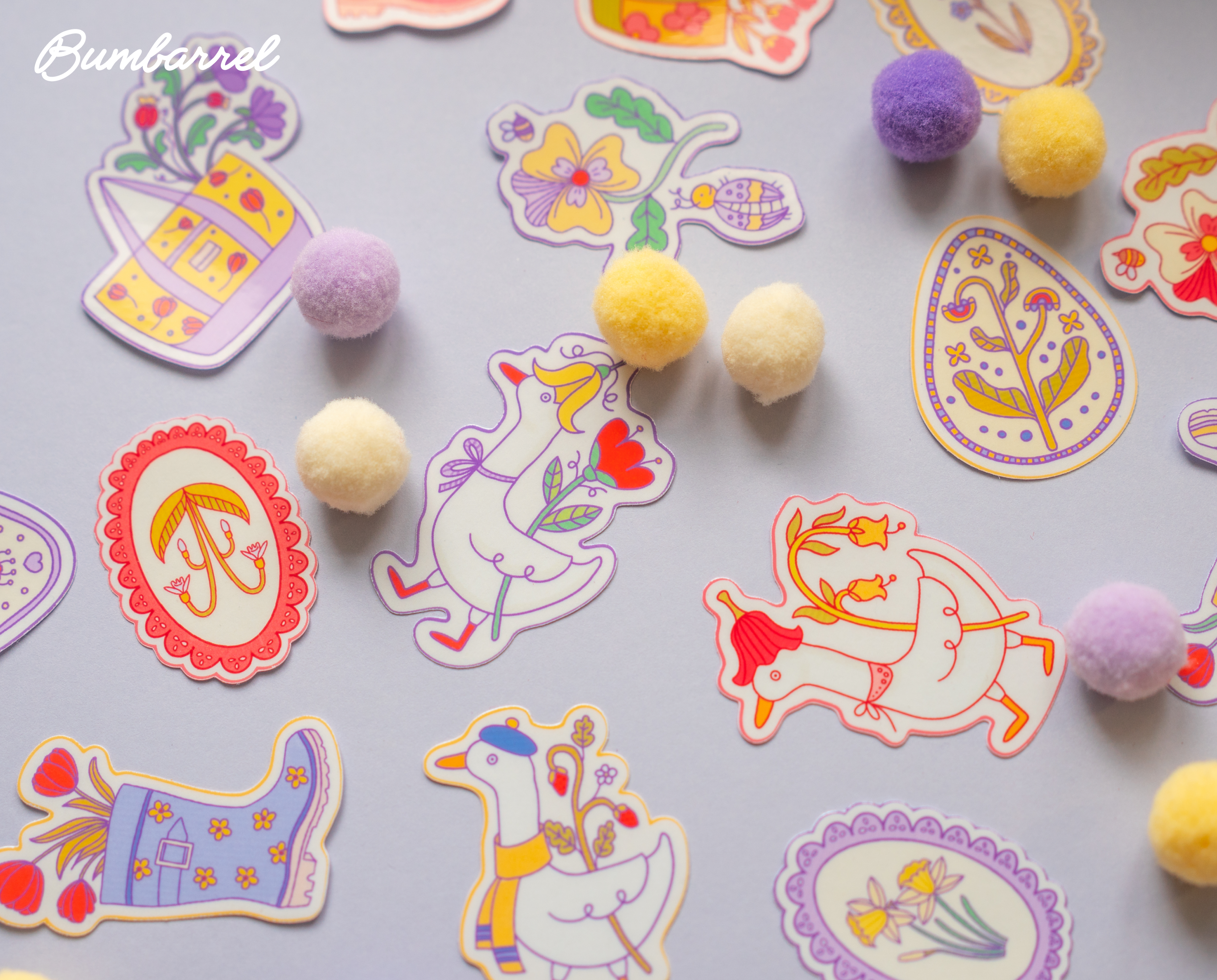 The Easter stickers bundle | 18 Hand-Drawn Stickers, Complete Collection Vol. 1-3