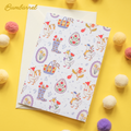Spring Folk Art Greeting Card | Hand-Painted Goose, Egg, Floral Boot Print