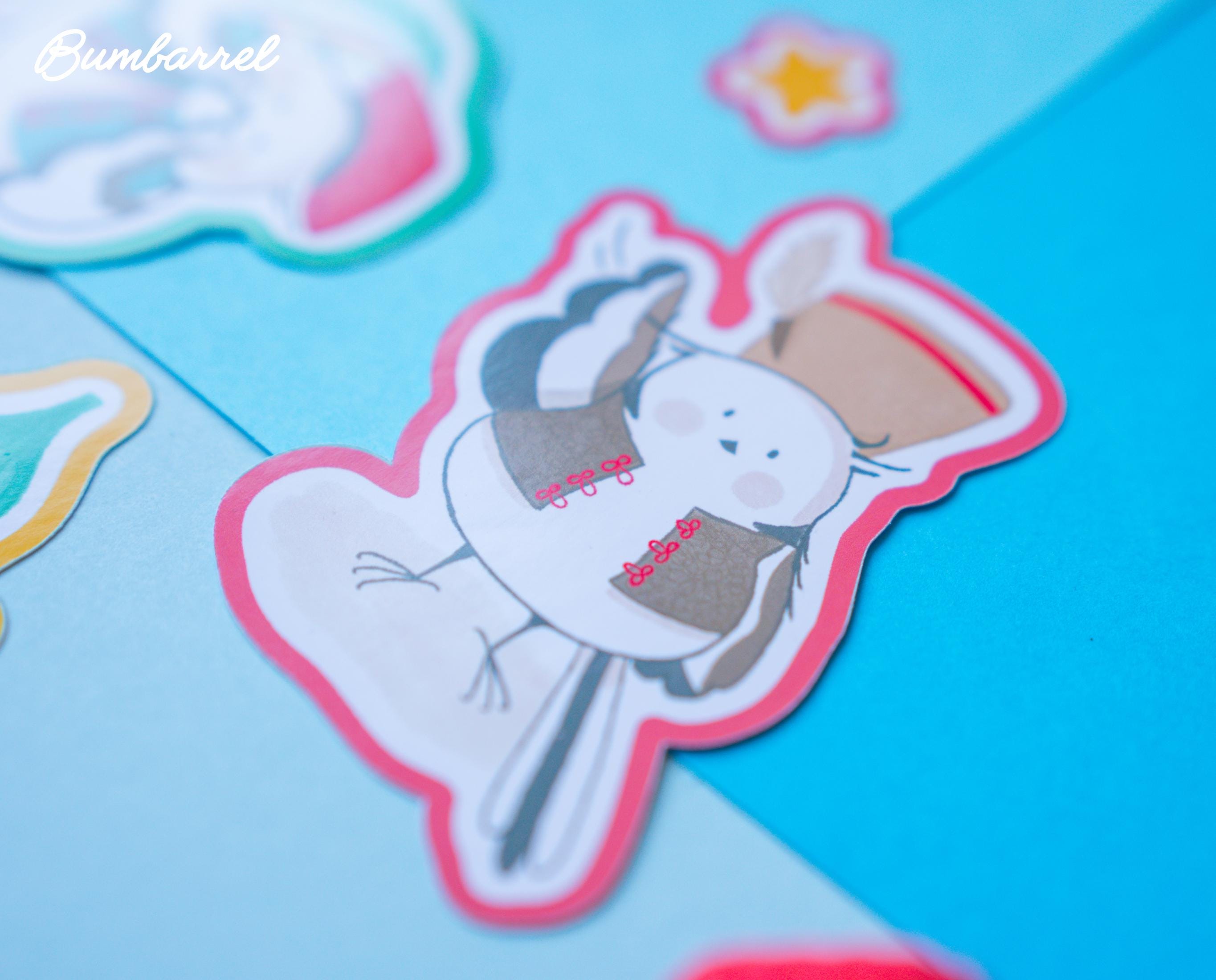 Three Bumbarrel Large Die-Cut Stickers Set
