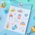 The Hand-drawn stickers sheets for hygge journaling