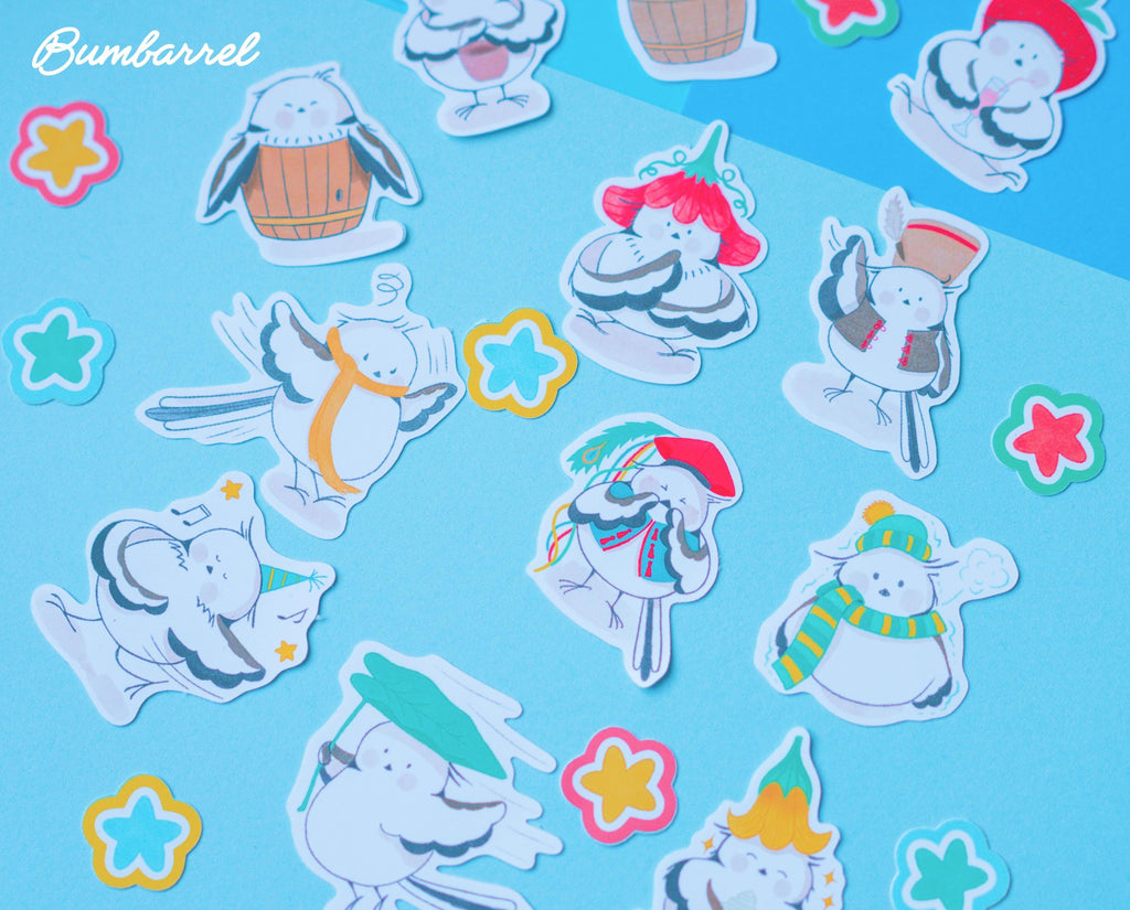 The Bumbarrel bundle | 19 Hand-Drawn Stickers, Complete Mascot Collection Vol. 1-3