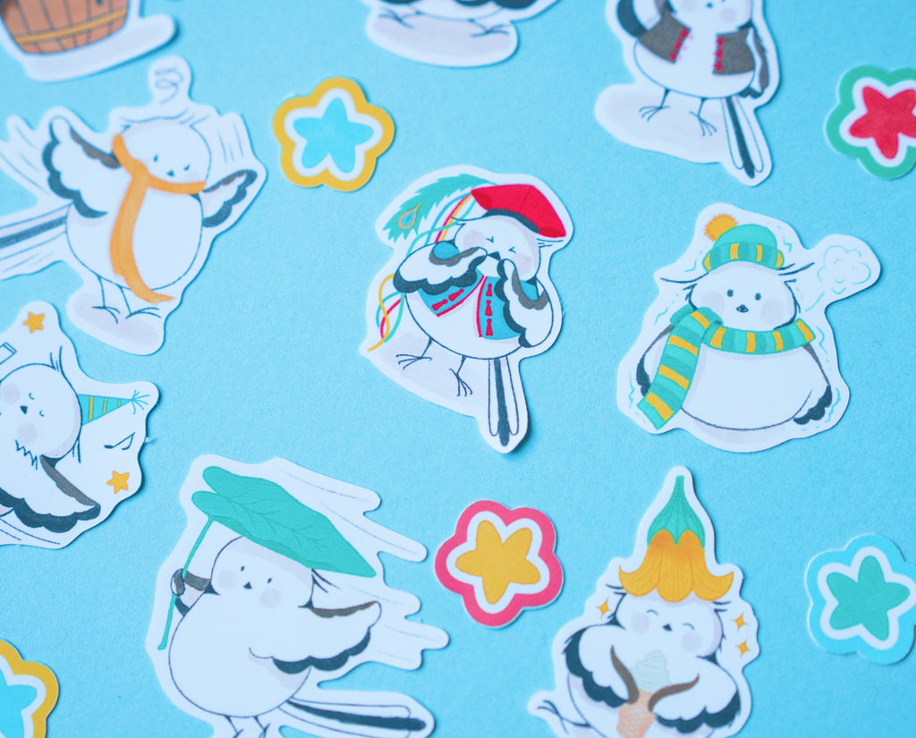 The Bumbarrel bundle | 19 Hand-Drawn Stickers, Complete Mascot Collection Vol. 1-3