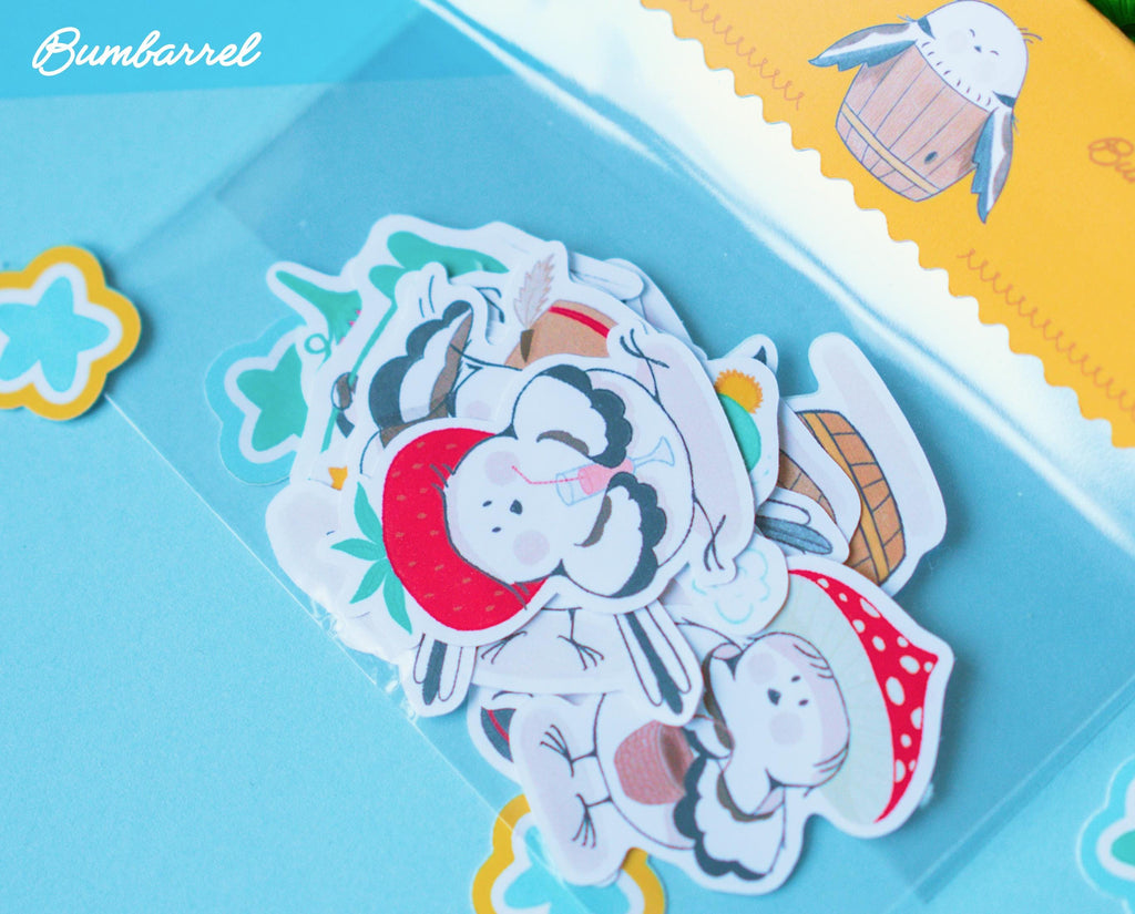 The Bumbarrel bundle | 19 Hand-Drawn Stickers, Complete Mascot Collection Vol. 1-3