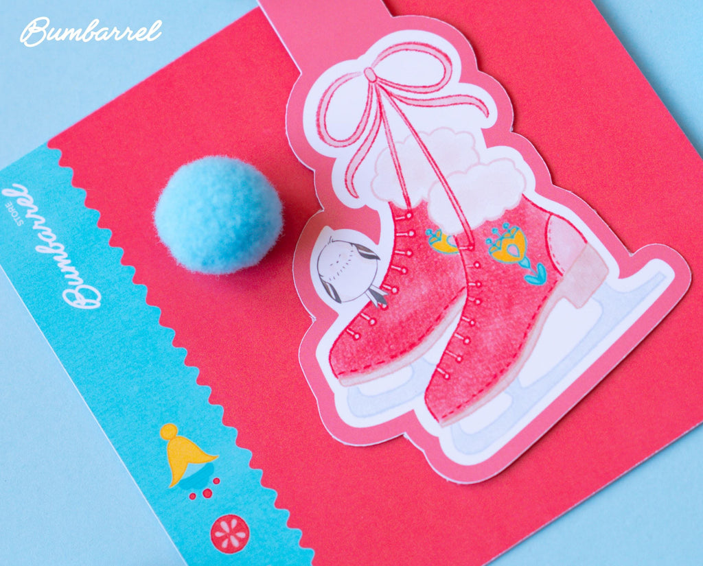 Hand-Painted Bookmarks Trio | Sweater, Skates, Teapot Designs