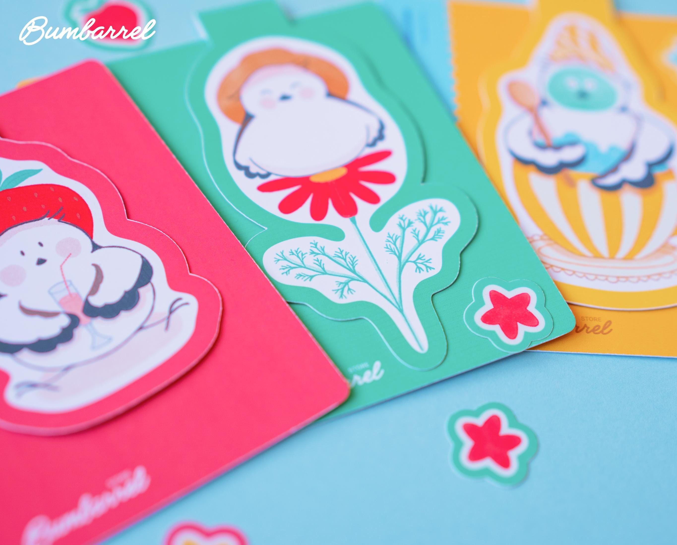 Birds Bookmark Trio | Strawberry, Spa Day, & Gardener Set