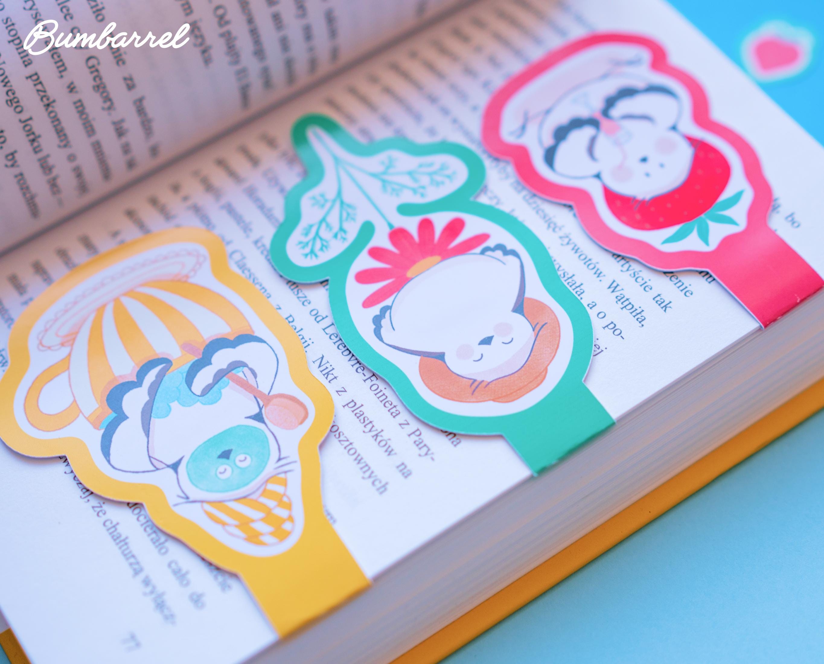 Birds Bookmark Trio | Strawberry, Spa Day, & Gardener Set