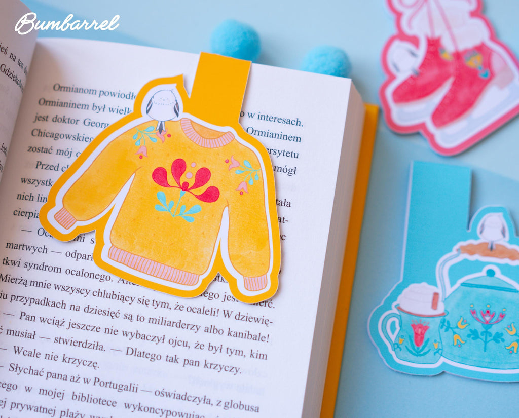 Hand-Painted Cozy Bookmark