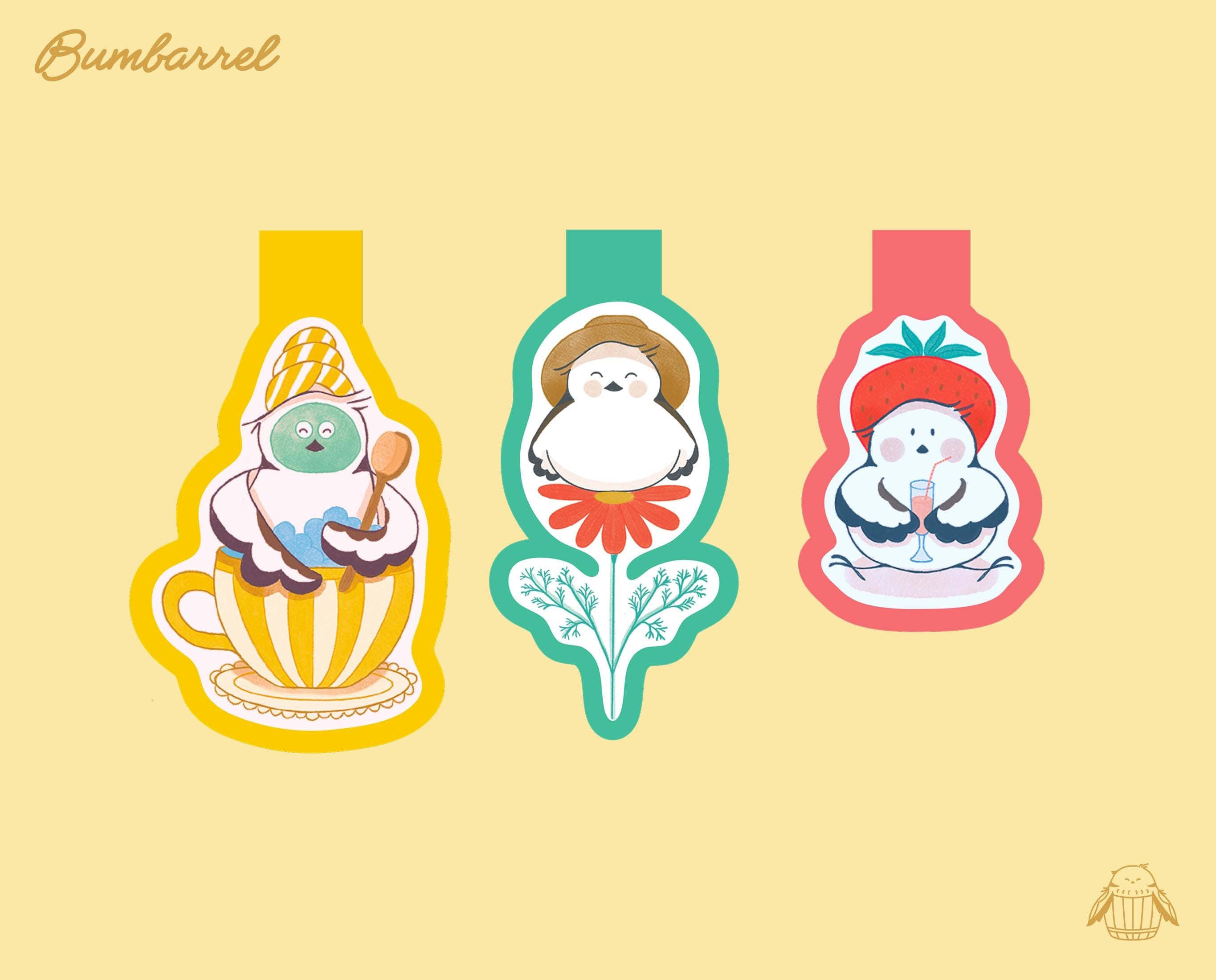 Birds Bookmark Trio | Strawberry, Spa Day, & Gardener Set