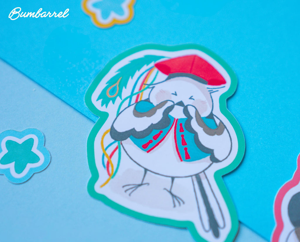 Three Bumbarrel Large Die-Cut Stickers Set