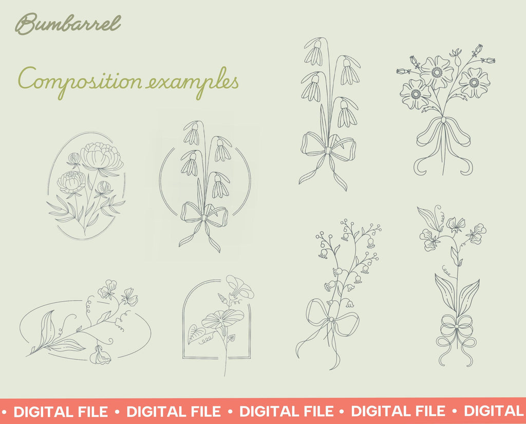 Birth Flowers Procreate Stamps: Hand-drawn Floral Designs